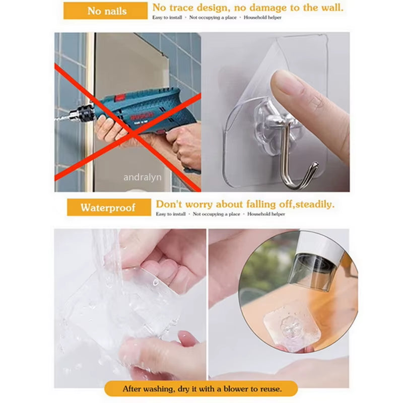 Transparente klæbekroge – ophæng uden at bore
